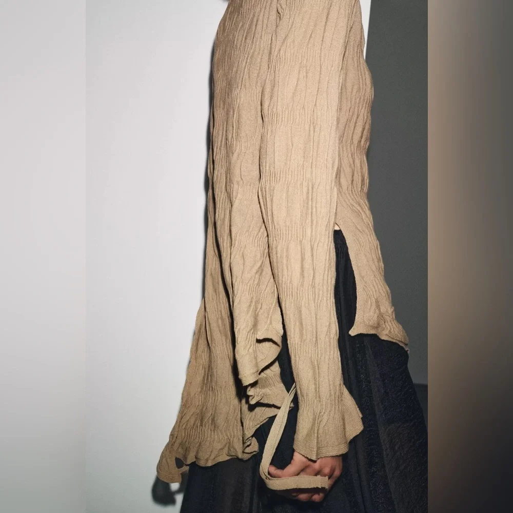 ZARA RUCHED KNIT TOP - Picture 9 of 12